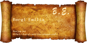 Bergl Emília névjegykártya